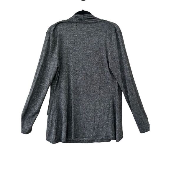 Etcetera Long Sleeve Top Strech Pleated Silver Women's Size Medium - Picture 3 of 4